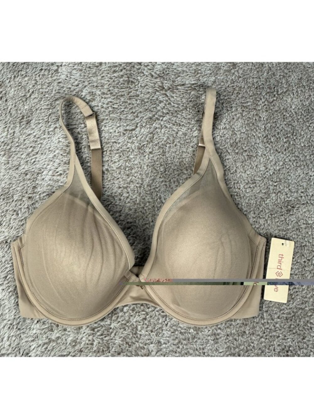 Third Love 34E Bra Tan 24/7 Classic Uplift Plunge Underwire Back Closure NEW - Picture 4 of 12
